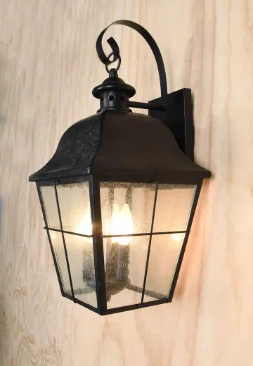 Large Black Rectangular Wall Lantern