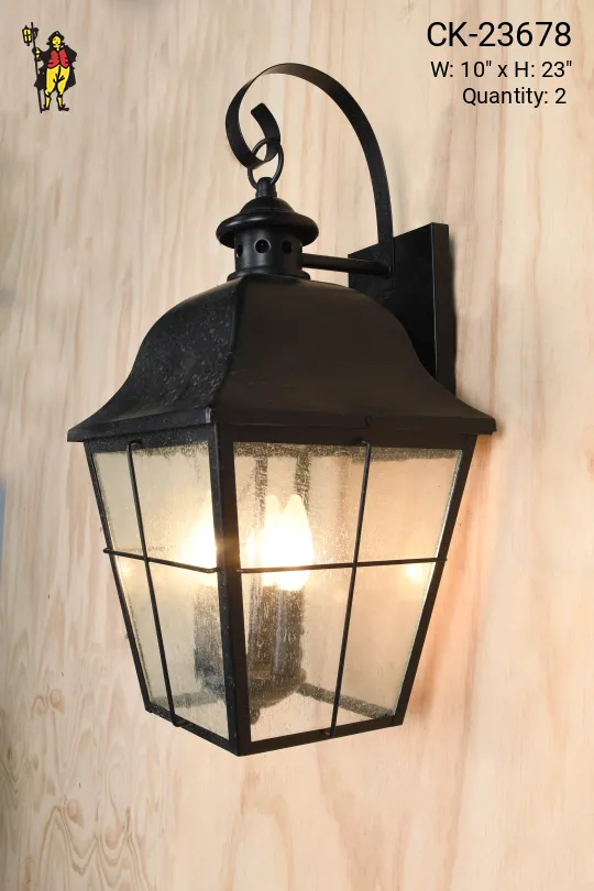 Large Black Rectangular Wall Lantern