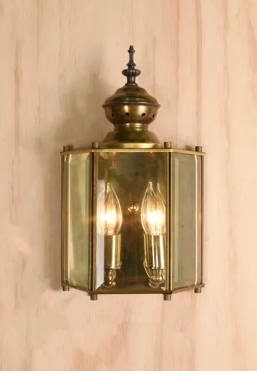Rectangular Polished Brass Wall Lantern