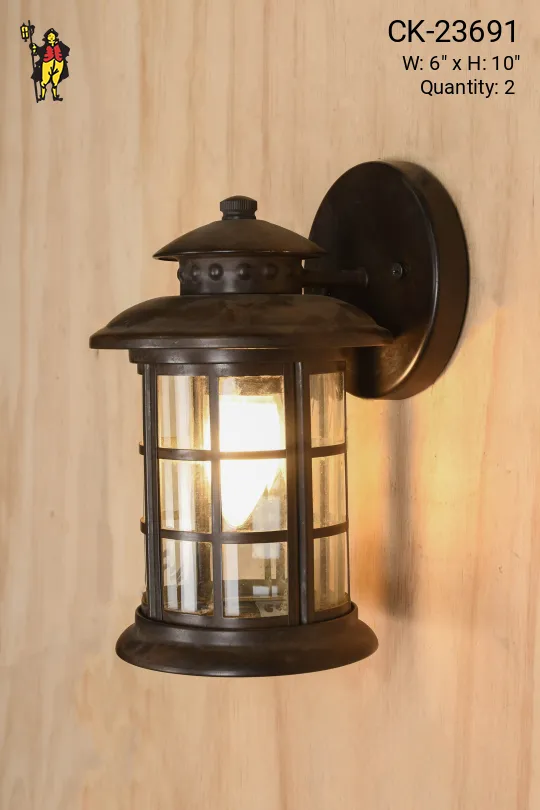 Black Exterior Lantern Wall Sconce