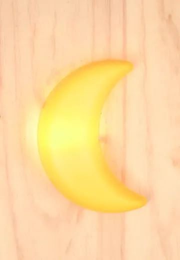 Yellow Plastic Moon Wall Sconce