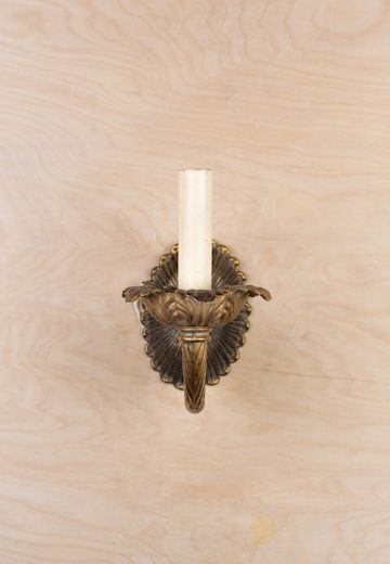 Bronze Floral Single Candle Wall Sconce