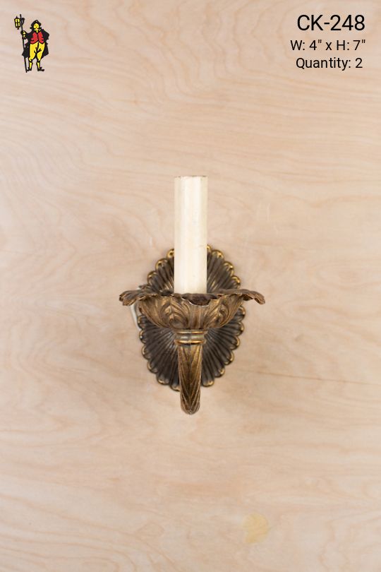 Bronze Floral Single Candle Wall Sconce