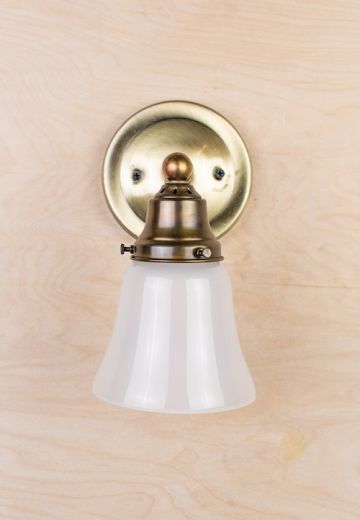 Simple Down Light Brass Wall Sconce With Frosted Shade