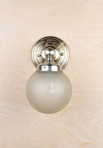 Simple Down Light Silver Wall Sconce With Frosted Globe