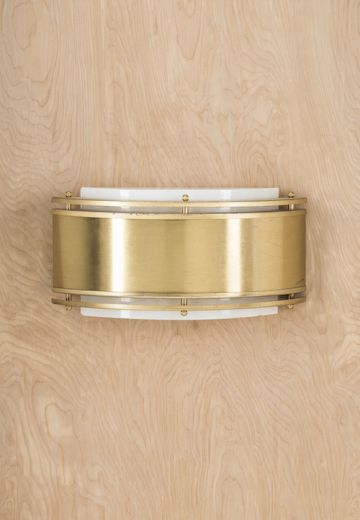 Rounded Brass Pocket Wall Sconce