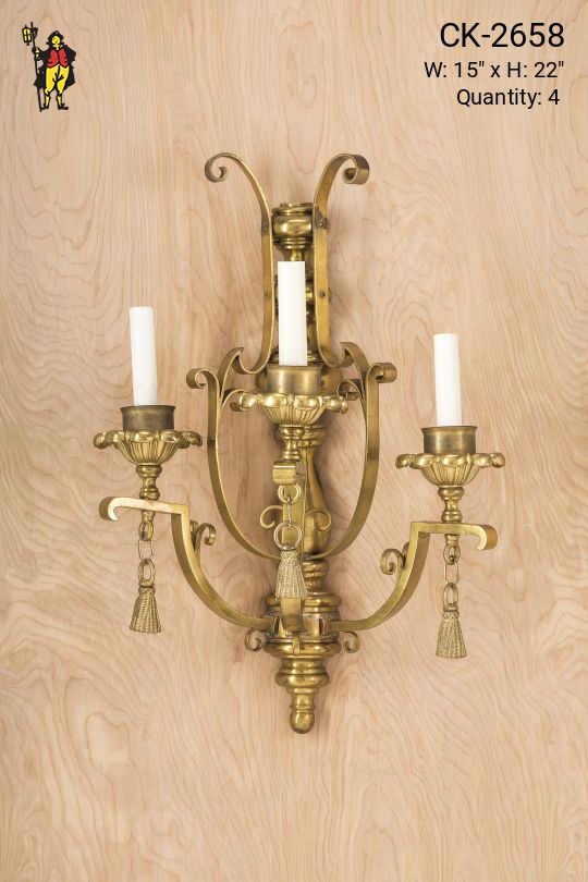 Large Three Candle Wall Sconce