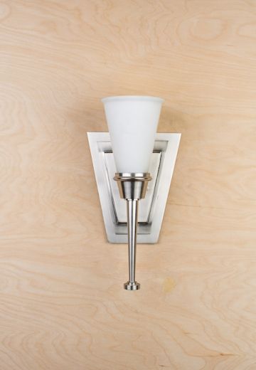Nickel Wall Sconce With Frosted Shade