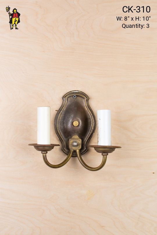 Two Candle Bronze Wall Sconce