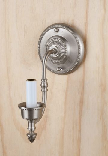 Single Light Nickel Wall Sconce With Frosted Shade