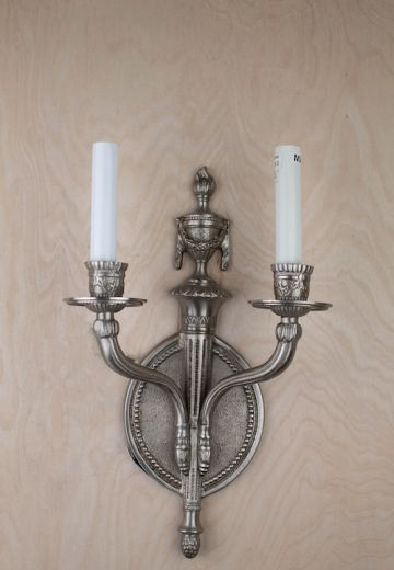 Silver Two Candle Wall Sconce