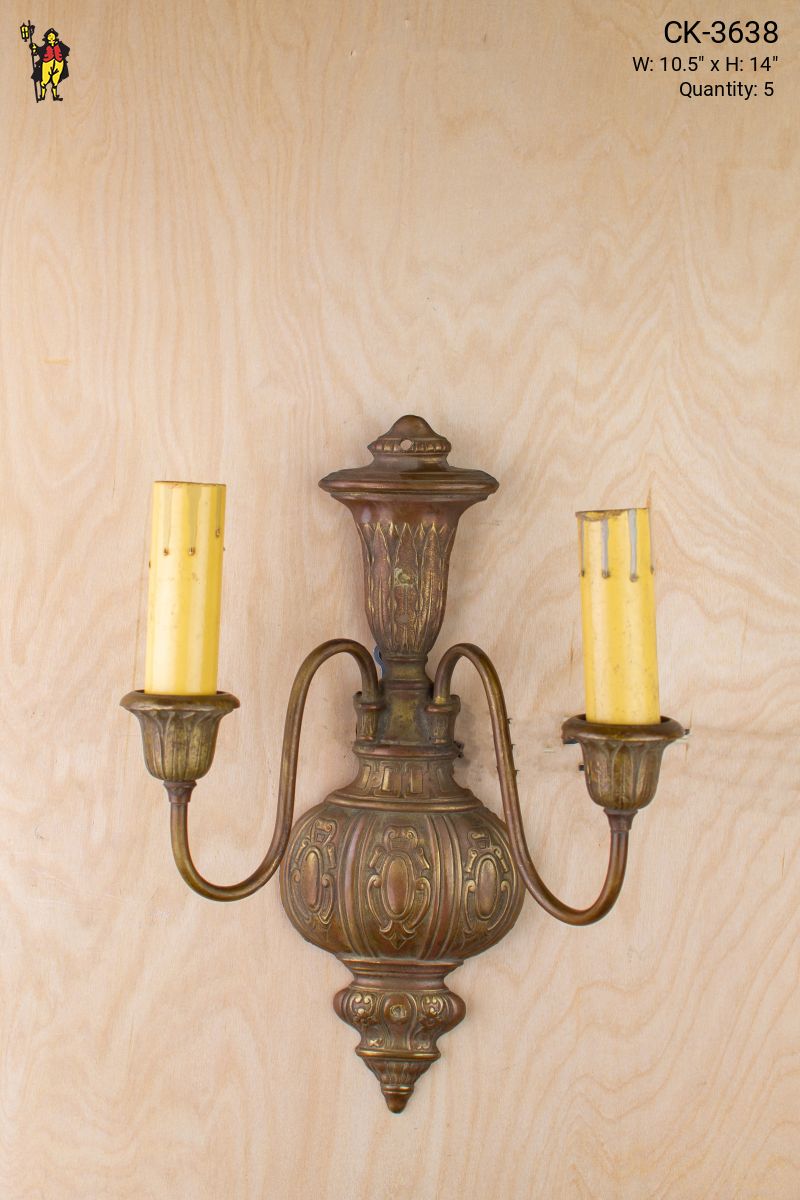 Two Candle Wall Sconce Wall Lights Collection City Knickerbocker Lighting Rentals