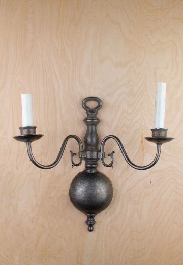 Two Candle Curved Arm Wall Sconce