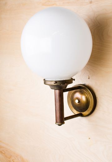Two Arm One Light Wall Sconce With Frosted Globe Shade