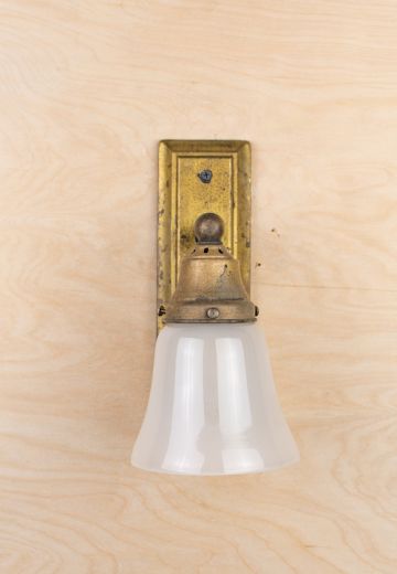 Traditional Brass Wall Sconce With Frosted Glass Shade