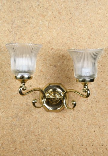 Polished Brass Two Light Wall Scone