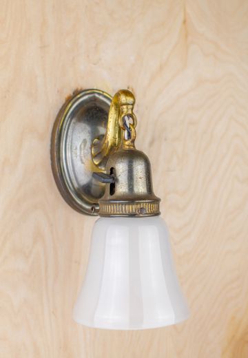 Hanging Single Light Wall Sconce w/Frosted Glass Shade