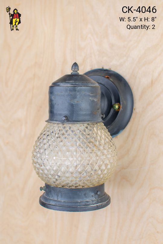 Distressed Small Black Wall Sconce