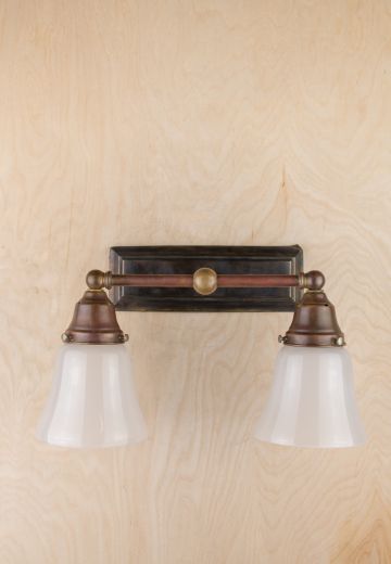 Two Light Wall Sconce w/Frosted Glass Shades