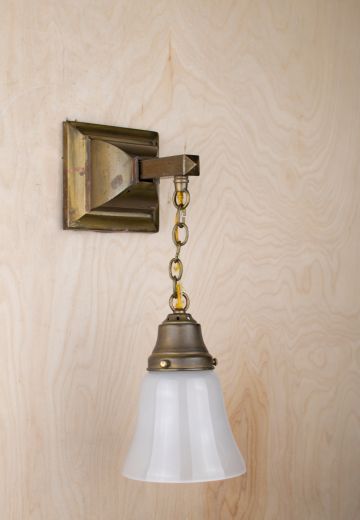 One Light Hanging Wall Sconce w/Frosted Glass Shade