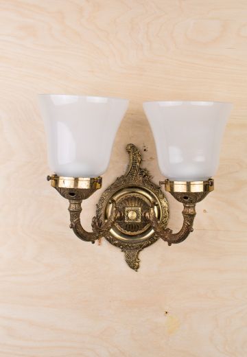 Two Light Wall Sconce With Frosted Glass