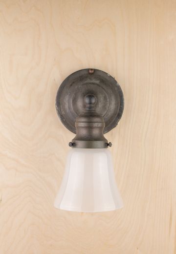 Brass One Light Wall Sconce w/Frosted Glass Shade