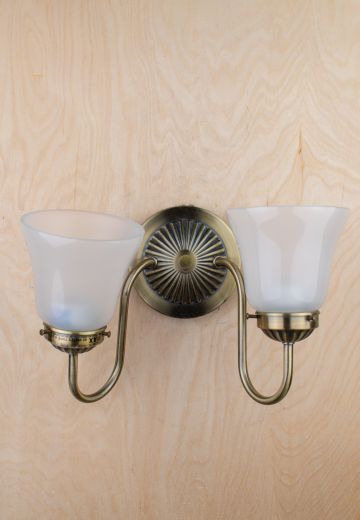 Two Light Curved Arm Wall Sconce