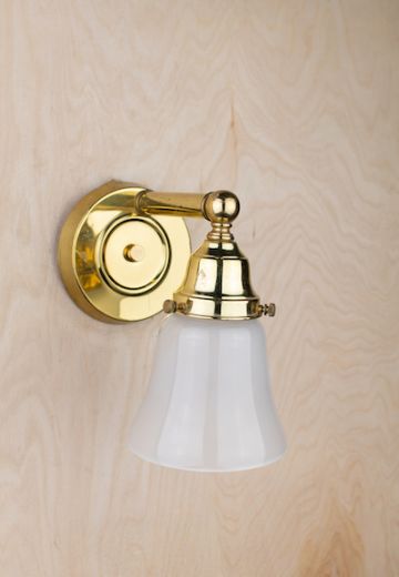 Polished Brass One Light Wall Sconce w/Frosted Glass Shade