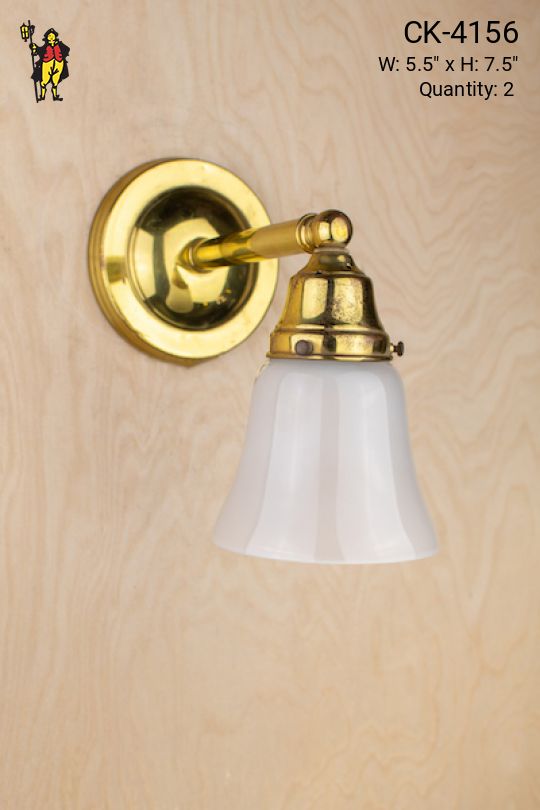 Polished Brass One Light Wall Sconce w/Fros
