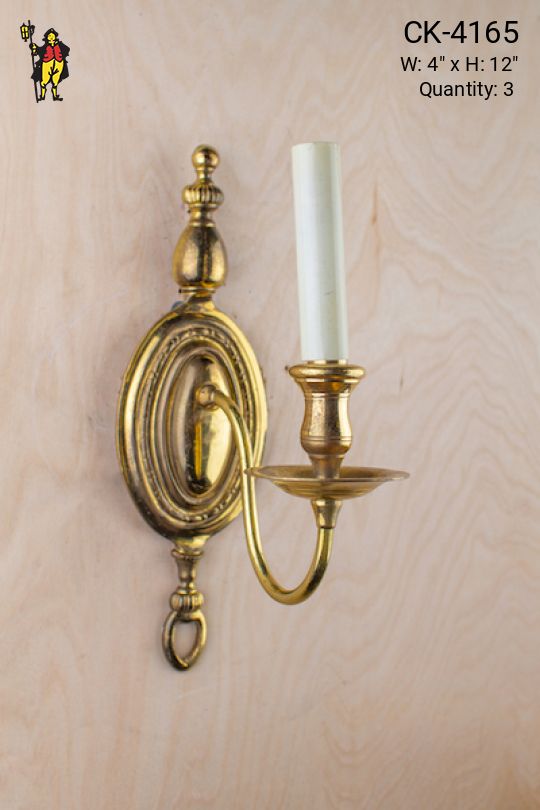 Polished Brass Single Candle Wall Sconce