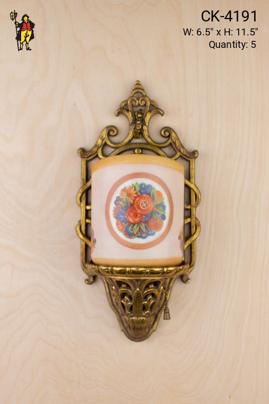 Floral Glass Shaded Wall Sconce