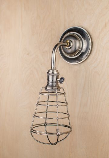 Nickel Single Light Cage Wall Sconce