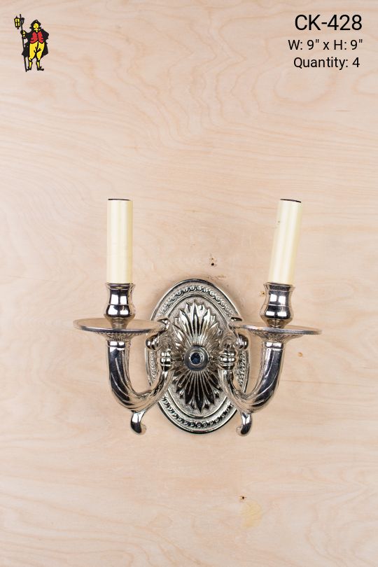 Nickel Two Candle Wall Sconce