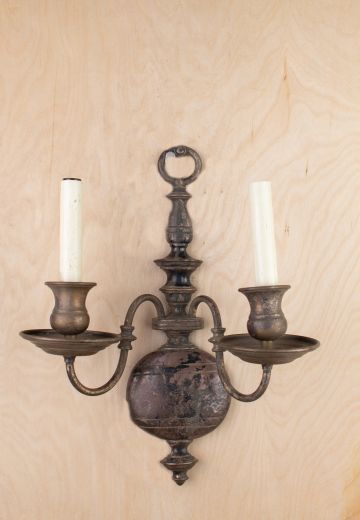 Distressed Traditional Two Candle Wall Sconce