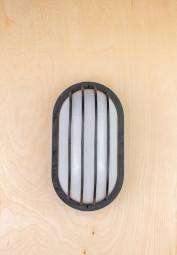 Black Plastic Cage Wall Sconce