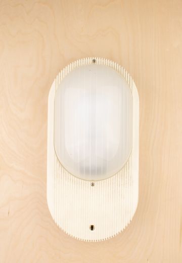 White Plastic Industrial Wall Sconce