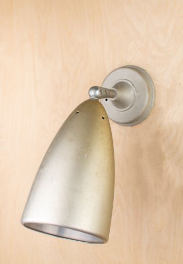 Simple Silver Single Light Bullet Reflector Wall Sconce