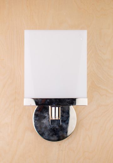 Glass Shaded Chrome Wall Sconce