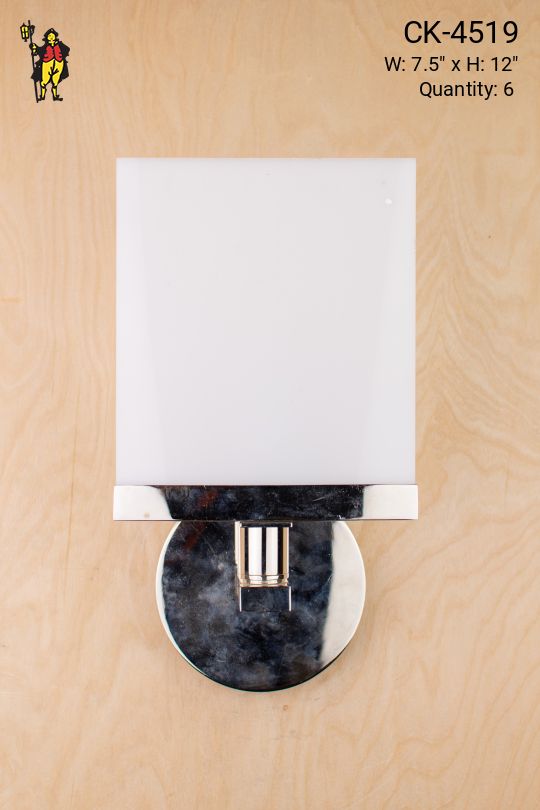 Glass Shaded Chrome Wall Sconce