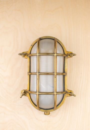 Oval Brass Cage Wall Sconce