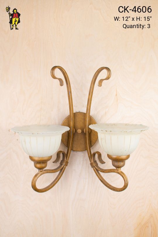 Two Light Wall Sconce w/Glass Shades