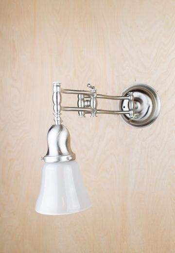 Adjustable One Light Polished Silver Wall Sconce