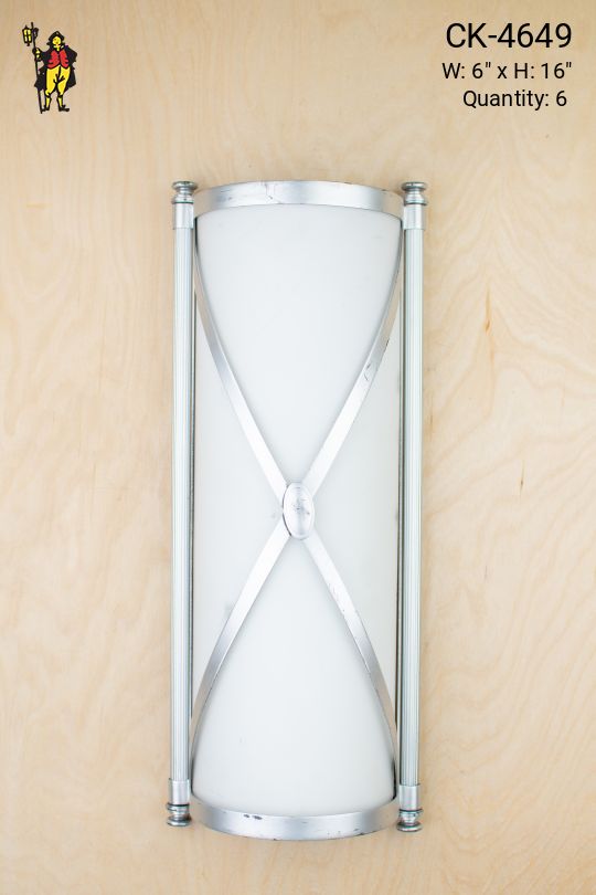"Cris Cross" Nickel & Glass Wall Sconce