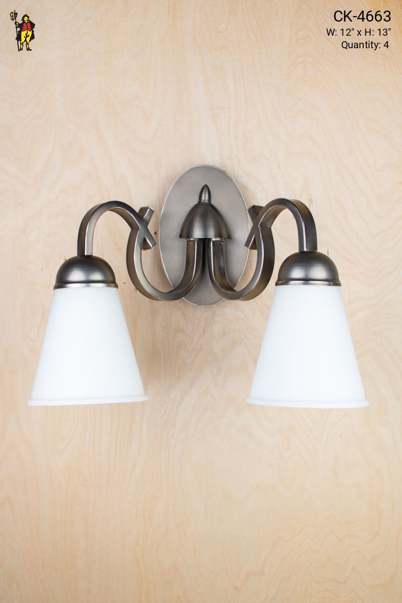 Nickel Two Light Wall Sconce Wall Lights Collection City Knickerbocker Lighting Rentals