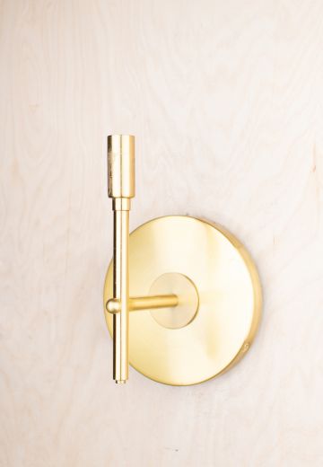 Polished Brass Single Candle Wall Sconce