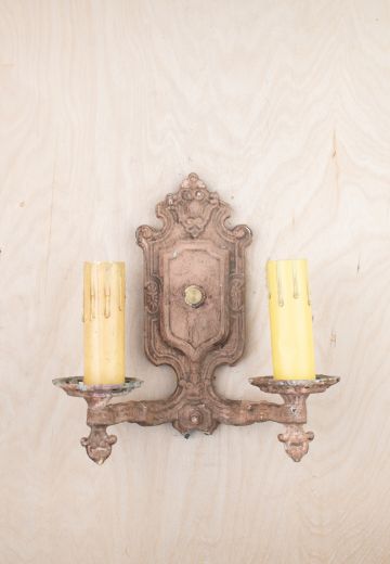 Two Candle Gothic Wall Sconce