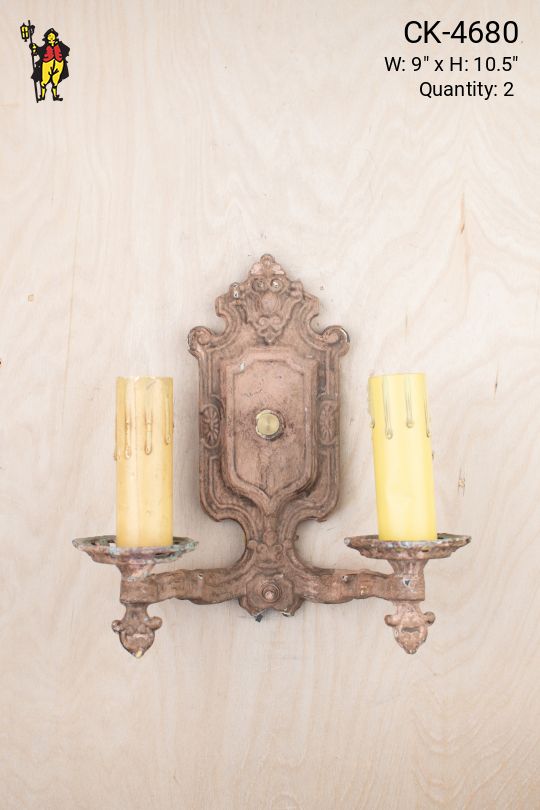 Two Candle Gothic Wall Sconce