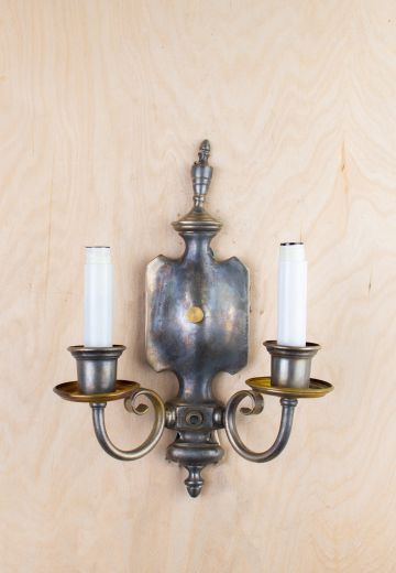 Distressed Silver Gothic Wall Sconce