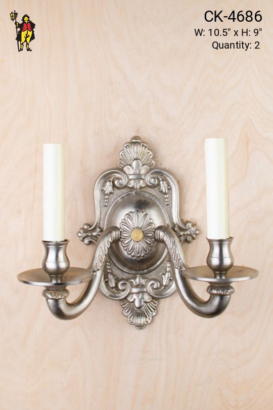 Nickel Two Candle Wall Sconce