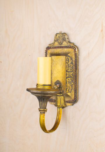 Single Candle Brass Wall Sconce